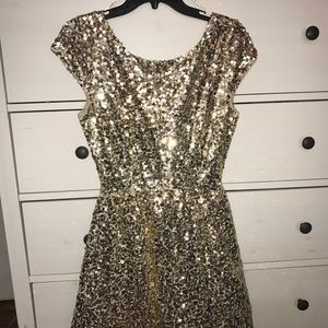 Gold sequin dress